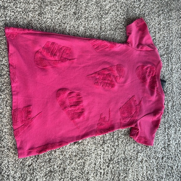 PINK NIKE SHORT SLEEVE TERRY CLOTH DRESS - Picture 7 of 7